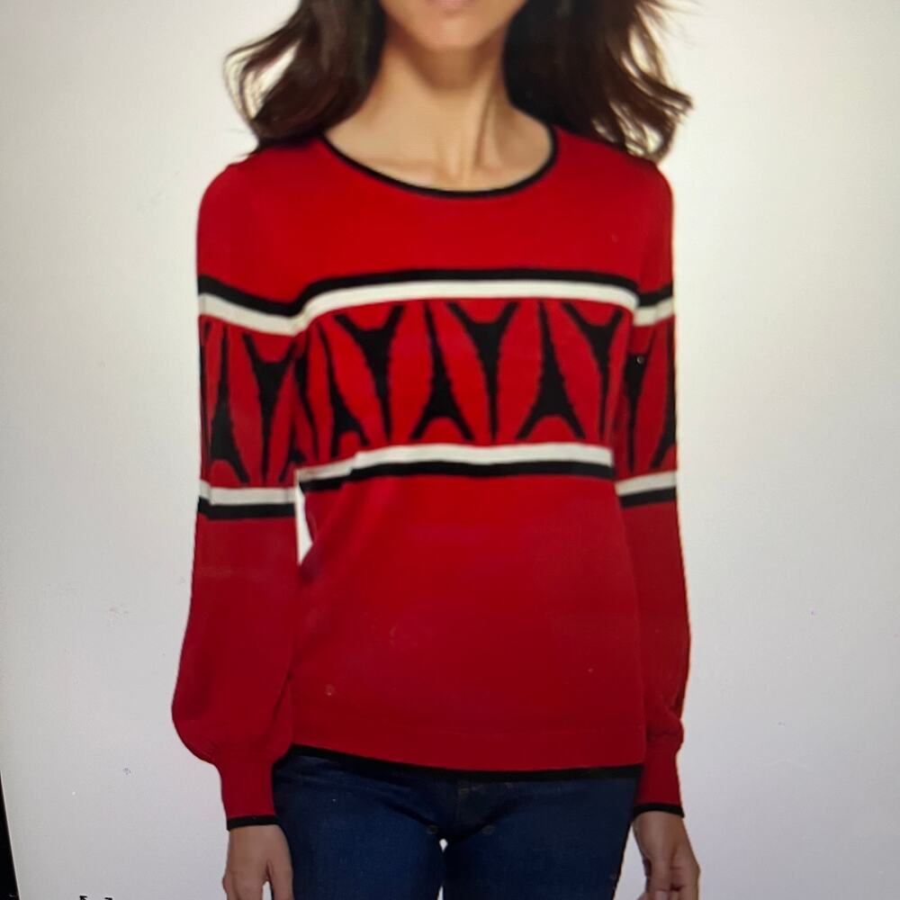 Karl Lagerfeld Alternating Eiffel Tower Graphic Sweater Size S